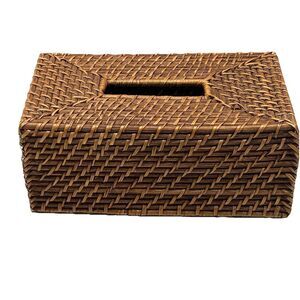Vintage Rectangular Wicker Tissue Cover EUC